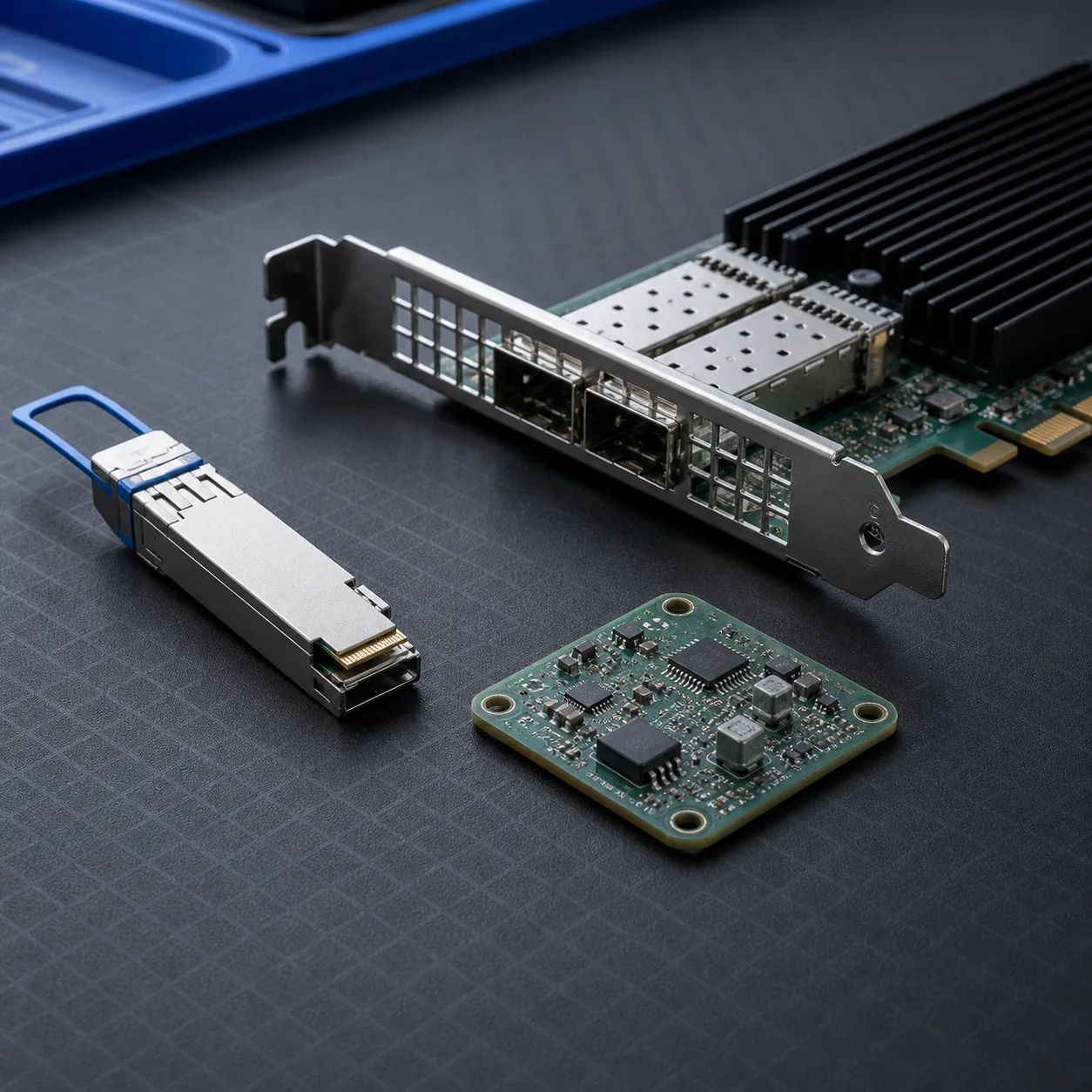 Optical transceiver and populated circuit boards