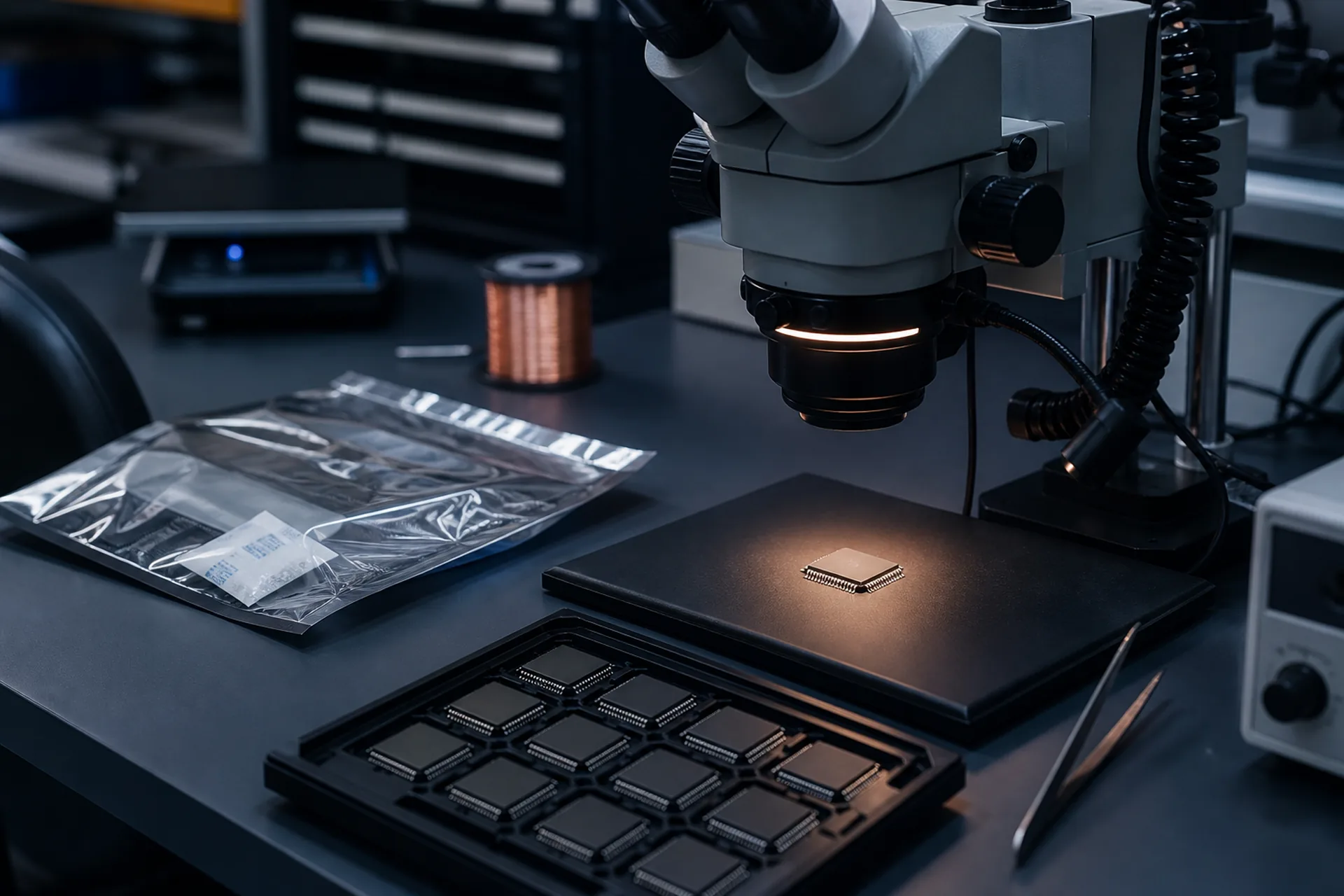 Electronic component inspection desk